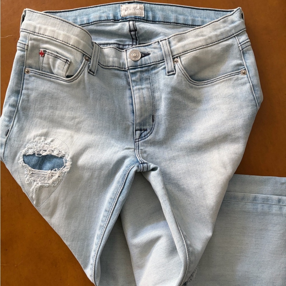Hudson Light Blue Distressed Skinny Women Jeans Size 27